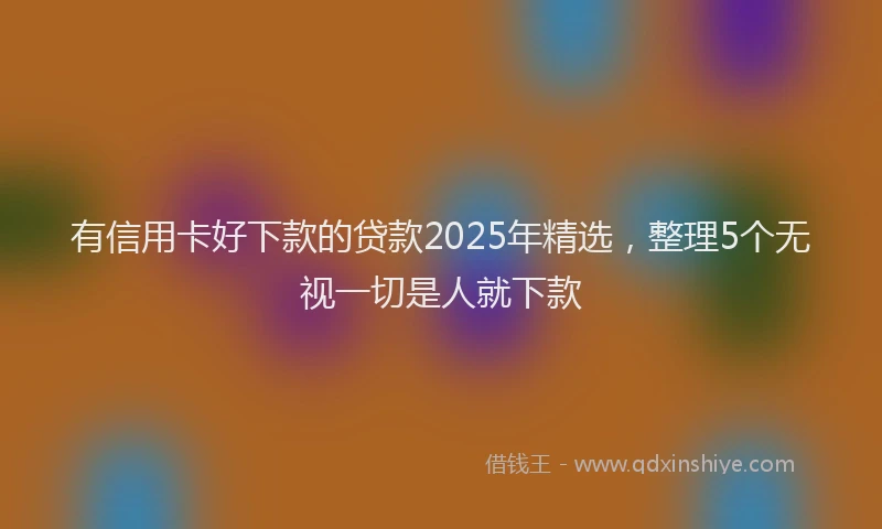 有信用卡好下款的贷款2025年精选，整理5个无视一切是人就下款