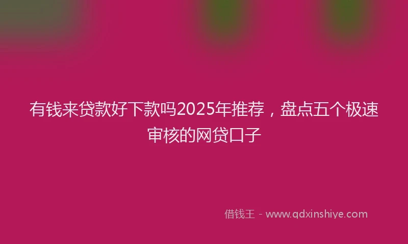 有钱来贷款好下款吗2025年推荐，盘点五个极速审核的网贷口子
