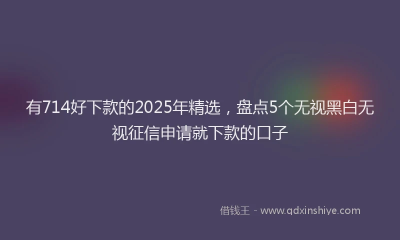 有714好下款的2025年精选，盘点5个无视黑白无视征信申请就下款的口子