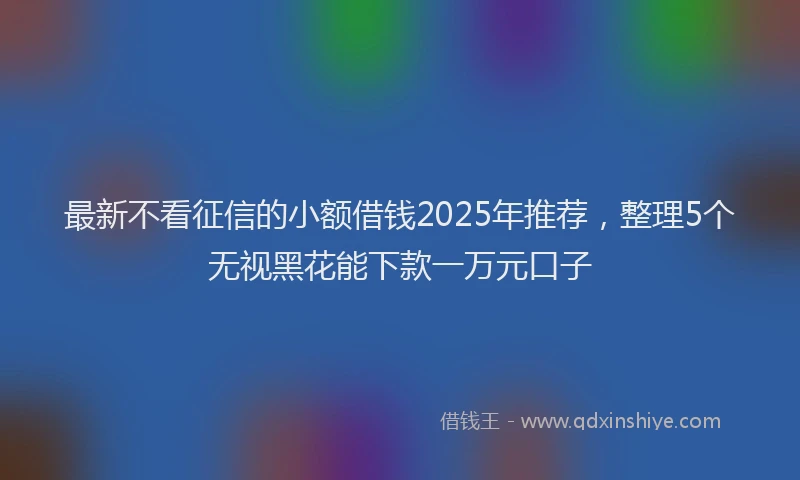 最新不看征信的小额借钱2025年推荐，整理5个无视黑花能下款一万元口子
