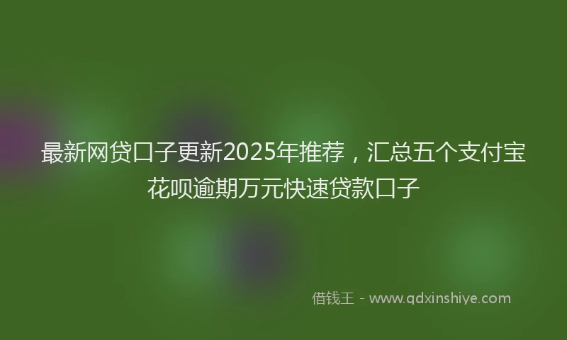 最新网贷口子更新2025年推荐，汇总五个支付宝花呗逾期万元快速贷款口子