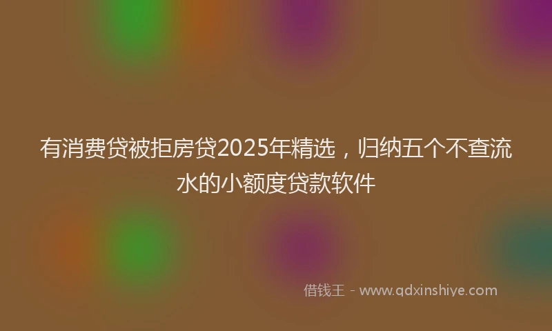 有消费贷被拒房贷2025年精选，归纳五个不查流水的小额度贷款软件