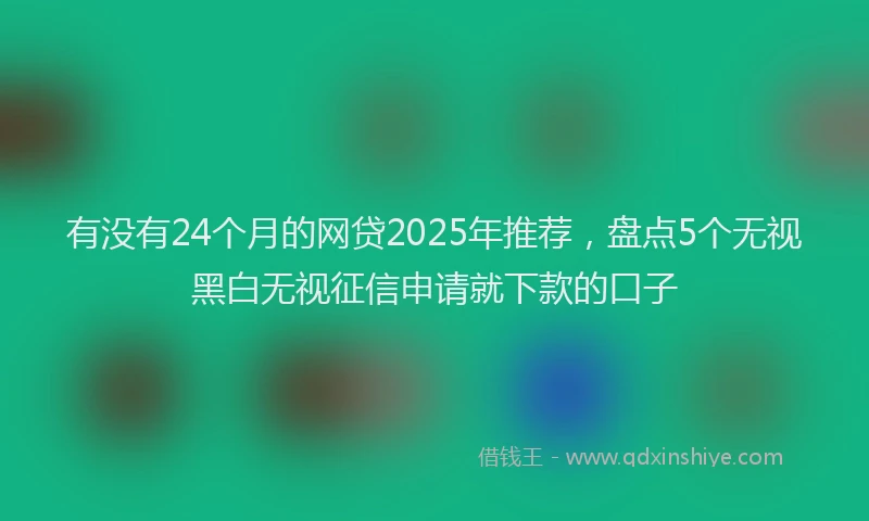 有没有24个月的网贷2025年推荐，盘点5个无视黑白无视征信申请就下款的口子