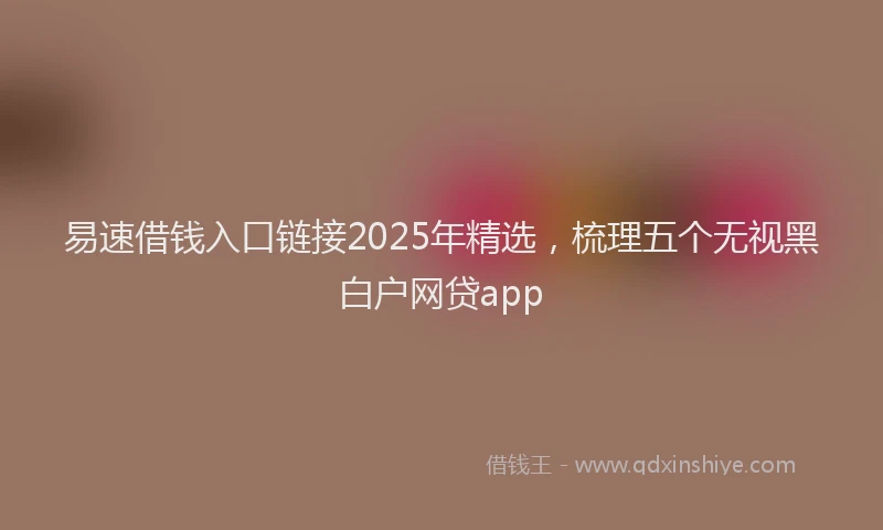易速借钱入口链接2025年精选，梳理五个无视黑白户网贷app
