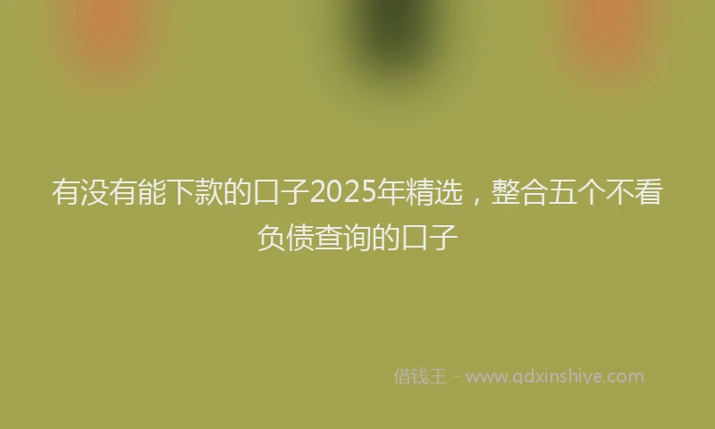 有没有能下款的口子2025年精选，整合五个不看负债查询的口子