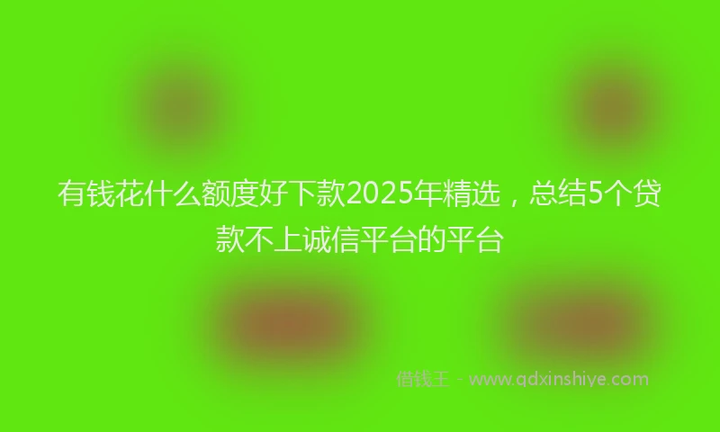 有钱花什么额度好下款2025年精选，总结5个贷款不上诚信平台的平台
