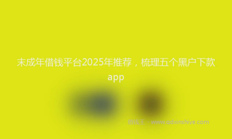 末成年借钱平台2025年推荐，梳理五个黑户下款app