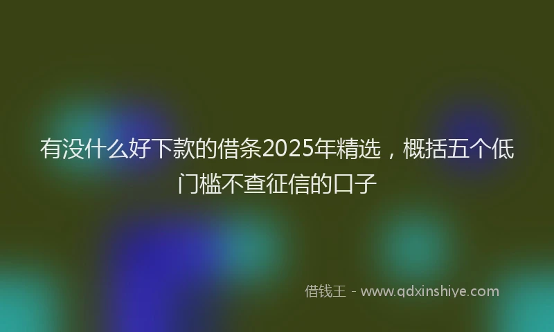有没什么好下款的借条2025年精选，概括五个低门槛不查征信的口子