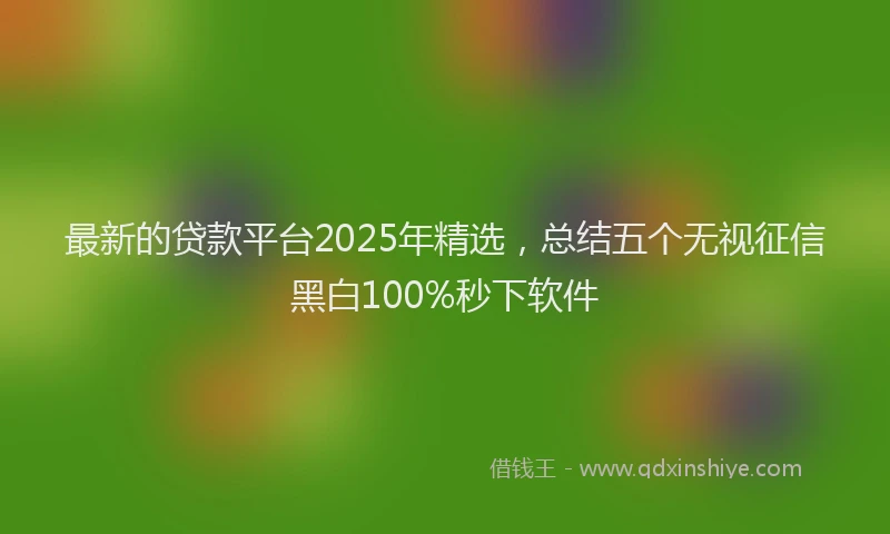 最新的贷款平台2025年精选，总结五个无视征信黑白100%秒下软件