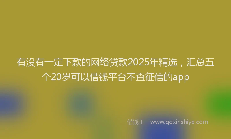 有没有一定下款的网络贷款2025年精选，汇总五个20岁可以借钱平台不查征信的app