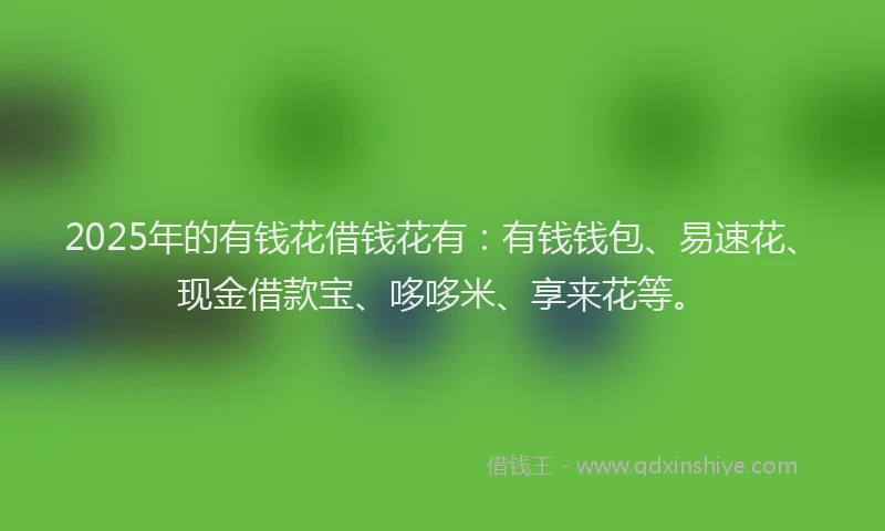 2025年的有钱花借钱花有：有钱钱包、易速花、现金借款宝、哆哆米、享来花等。