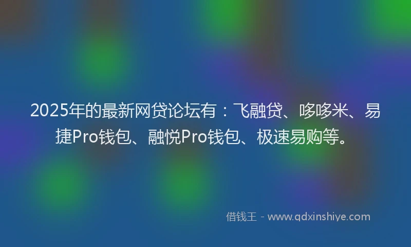 2025年的最新网贷论坛有：飞融贷、哆哆米、易捷Pro钱包、融悦Pro钱包、极速易购等。