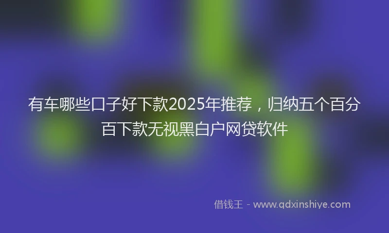 有车哪些口子好下款2025年推荐，归纳五个百分百下款无视黑白户网贷软件