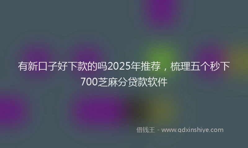 有新口子好下款的吗2025年推荐，梳理五个秒下700芝麻分贷款软件