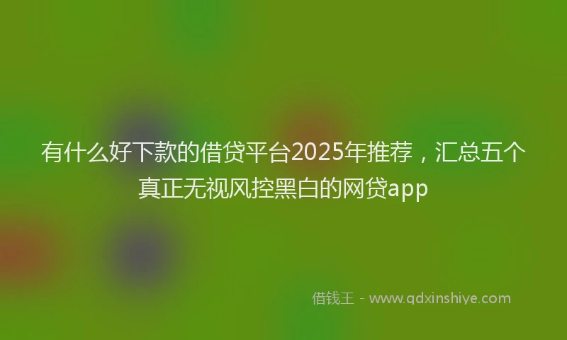 有什么好下款的借贷平台2025年推荐，汇总五个真正无视风控黑白的网贷app