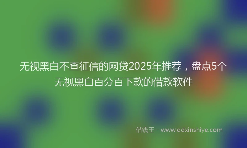 无视黑白不查征信的网贷2025年推荐，盘点5个无视黑白百分百下款的借款软件