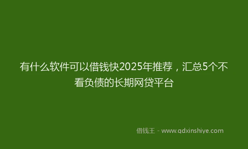 有什么软件可以借钱快2025年推荐，汇总5个不看负债的长期网贷平台