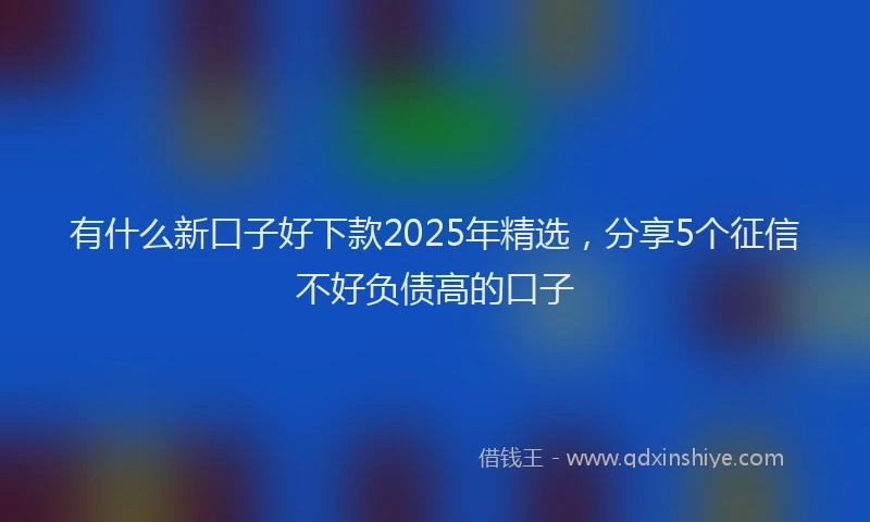 有什么新口子好下款2025年精选，分享5个征信不好负债高的口子