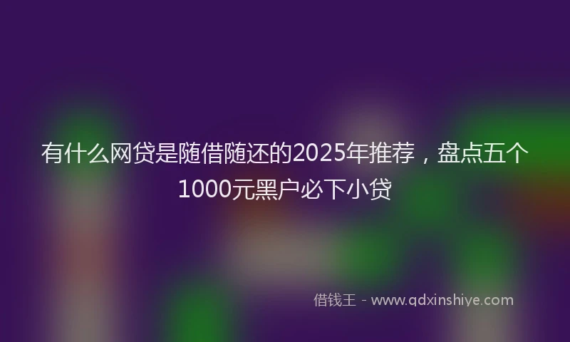 有什么网贷是随借随还的2025年推荐，盘点五个1000元黑户必下小贷