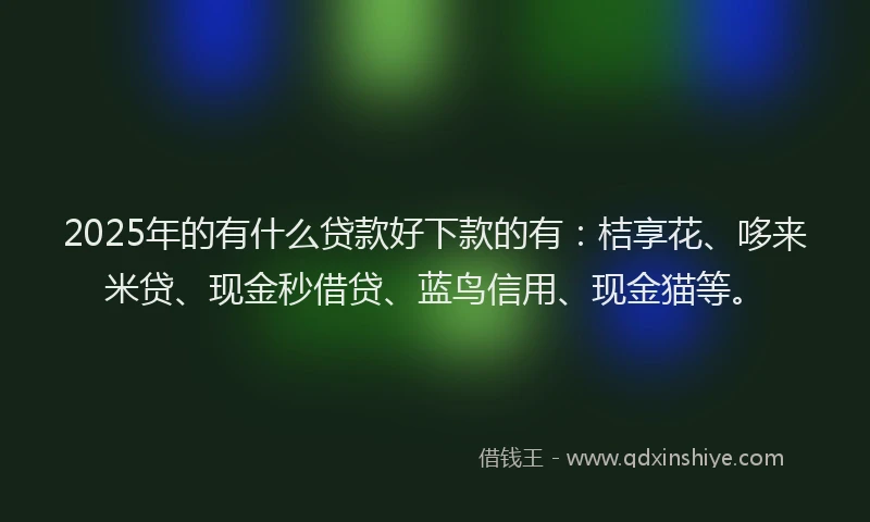 2025年的有什么贷款好下款的有：桔享花、哆来米贷、现金秒借贷、蓝鸟信用、现金猫等。