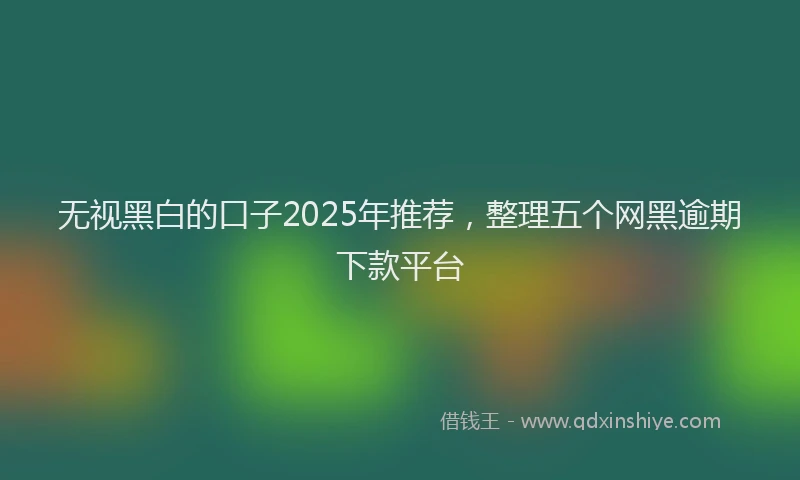 无视黑白的口子2025年推荐，整理五个网黑逾期下款平台