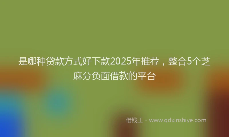 是哪种贷款方式好下款2025年推荐，整合5个芝麻分负面借款的平台