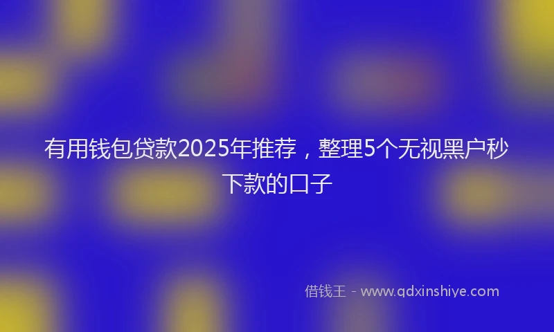 有用钱包贷款2025年推荐，整理5个无视黑户秒下款的口子