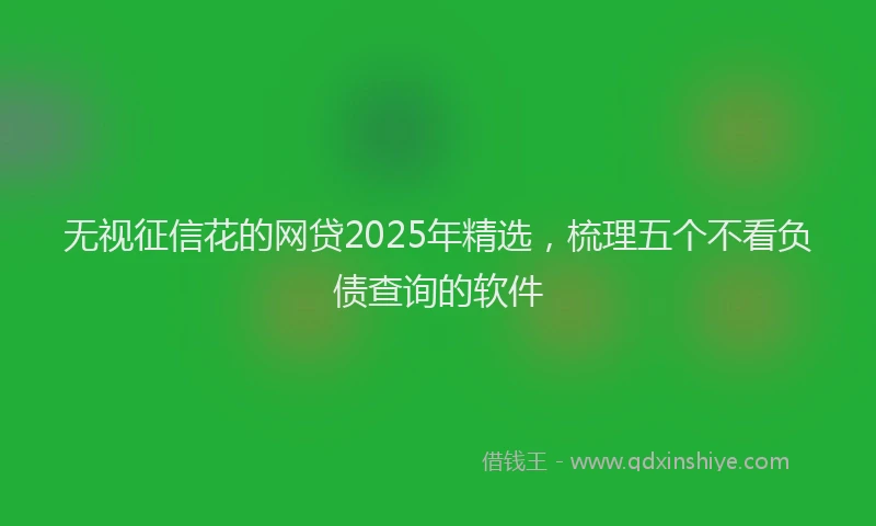 无视征信花的网贷2025年精选，梳理五个不看负债查询的软件
