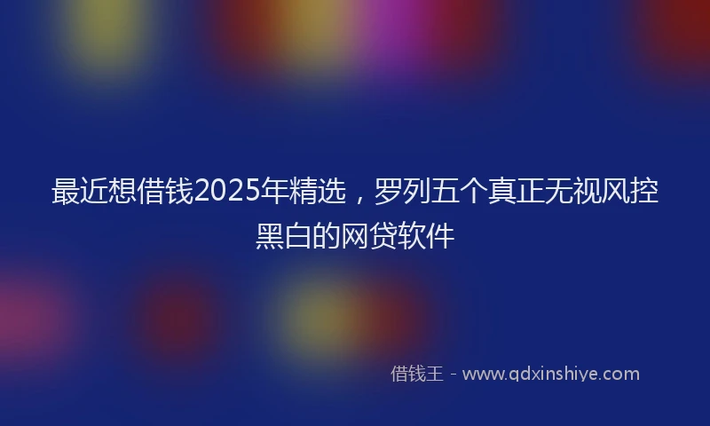 最近想借钱2025年精选，罗列五个真正无视风控黑白的网贷软件