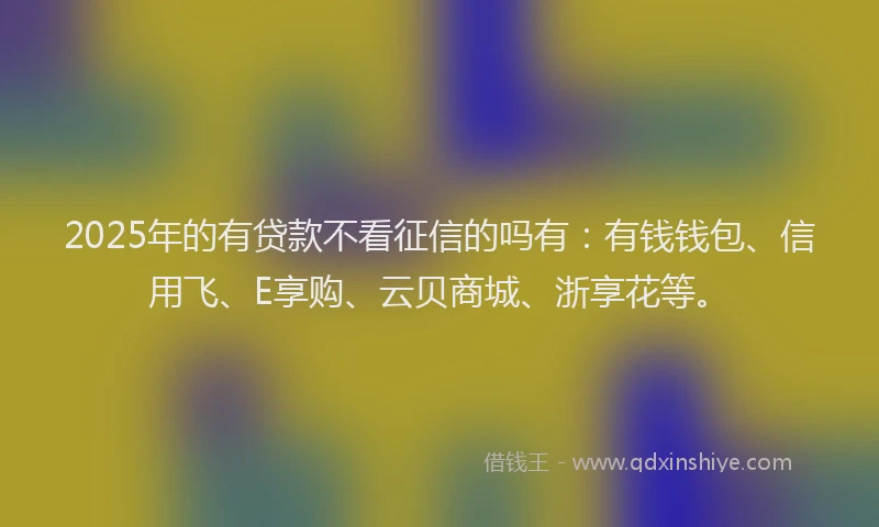 2025年的有贷款不看征信的吗有：有钱钱包、信用飞、E享购、云贝商城、浙享花等。