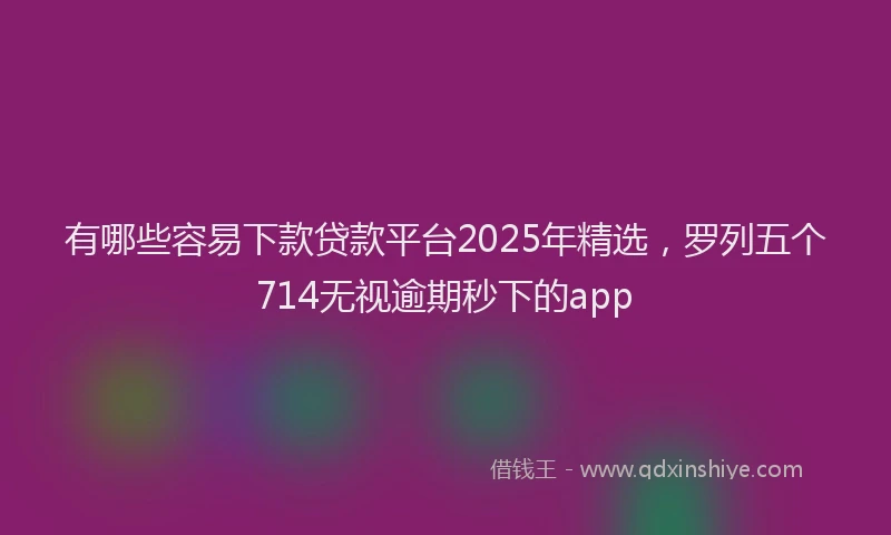 有哪些容易下款贷款平台2025年精选，罗列五个714无视逾期秒下的app