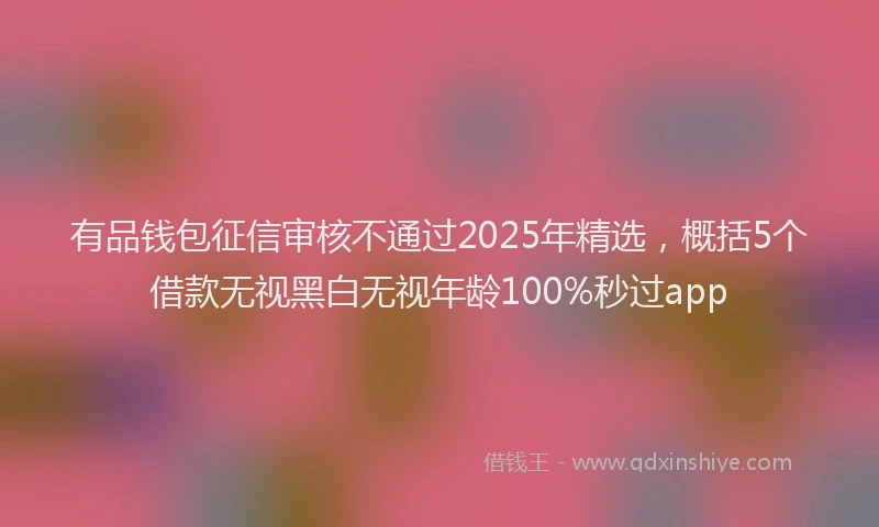 有品钱包征信审核不通过2025年精选，概括5个借款无视黑白无视年龄100%秒过app
