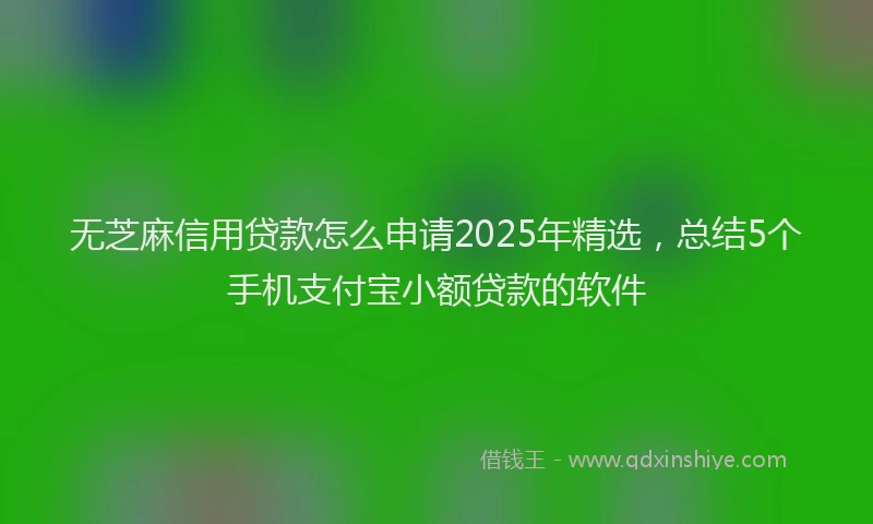 无芝麻信用贷款怎么申请2025年精选，总结5个手机支付宝小额贷款的软件