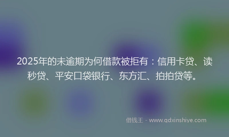 2025年的未逾期为何借款被拒有:信用卡贷、读秒贷、平安口袋银行、东方汇、拍拍贷等。