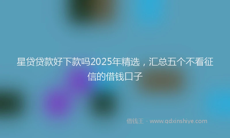 星贷贷款好下款吗2025年精选，汇总五个不看征信的借钱口子