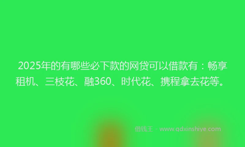 2025年的有哪些必下款的网贷可以借款有：畅享租机、三枝花、融360、时代花、携程拿去花等。