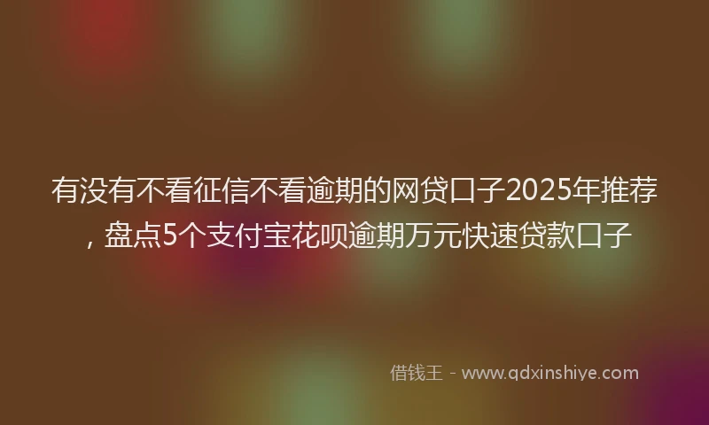 有没有不看征信不看逾期的网贷口子2025年推荐，盘点5个支付宝花呗逾期万元快速贷款口子
