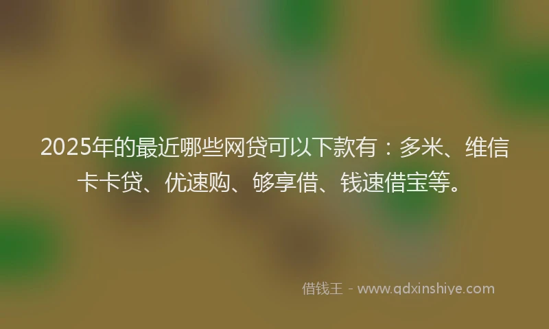 2025年的最近哪些网贷可以下款有：多米、维信卡卡贷、优速购、够享借、钱速借宝等。