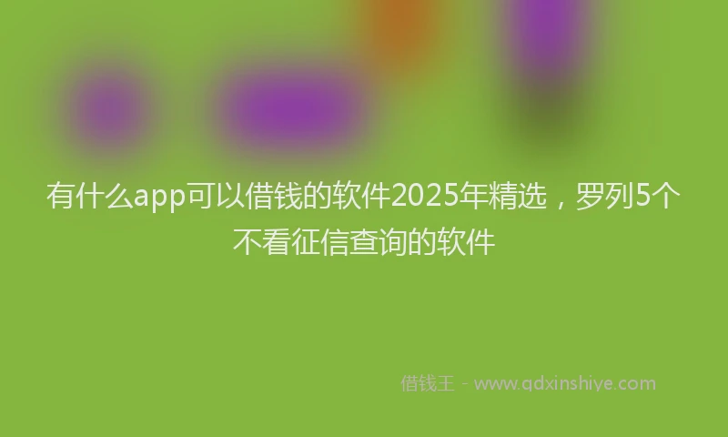 有什么app可以借钱的软件2025年精选，罗列5个不看征信查询的软件