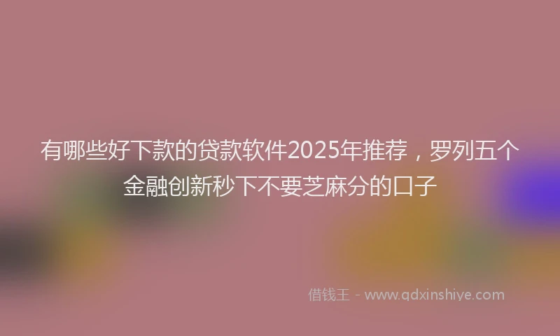 有哪些好下款的贷款软件2025年推荐，罗列五个金融创新秒下不要芝麻分的口子