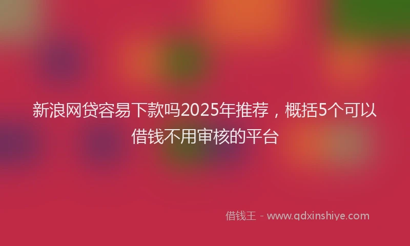 新浪网贷容易下款吗2025年推荐，概括5个可以借钱不用审核的平台
