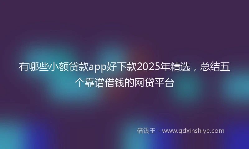 有哪些小额贷款app好下款2025年精选，总结五个靠谱借钱的网贷平台