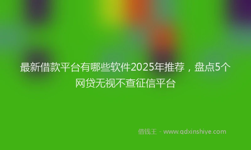 最新借款平台有哪些软件2025年推荐，盘点5个网贷无视不查征信平台