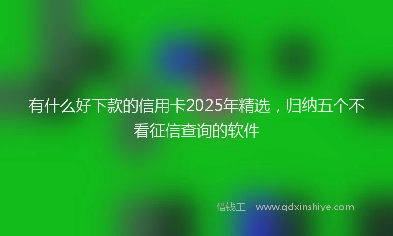 有什么好下款的信用卡2025年精选，归纳五个不看征信查询的软件