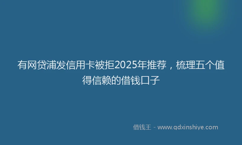 有网贷浦发信用卡被拒2025年推荐，梳理五个值得信赖的借钱口子