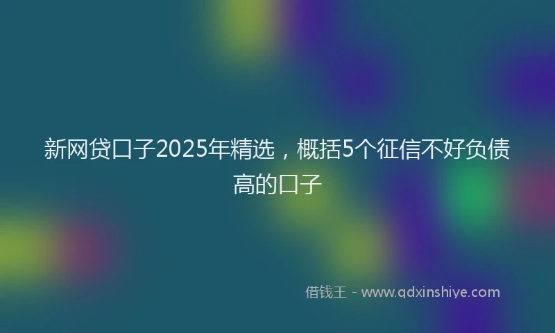 新网贷口子2025年精选，概括5个征信不好负债高的口子