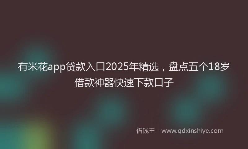 有米花app贷款入口2025年精选，盘点五个18岁借款神器快速下款口子