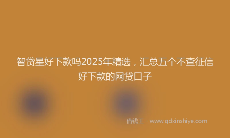 智贷星好下款吗2025年精选，汇总五个不查征信好下款的网贷口子