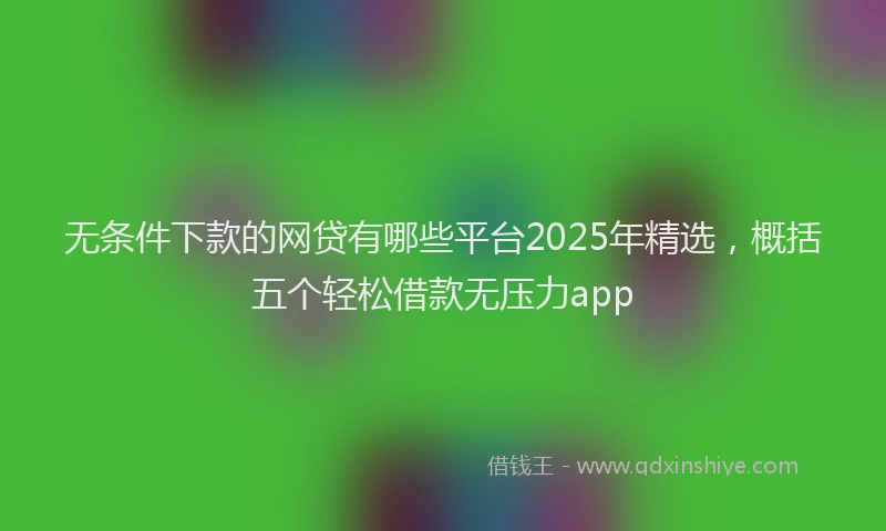无条件下款的网贷有哪些平台2025年精选，概括五个轻松借款无压力app