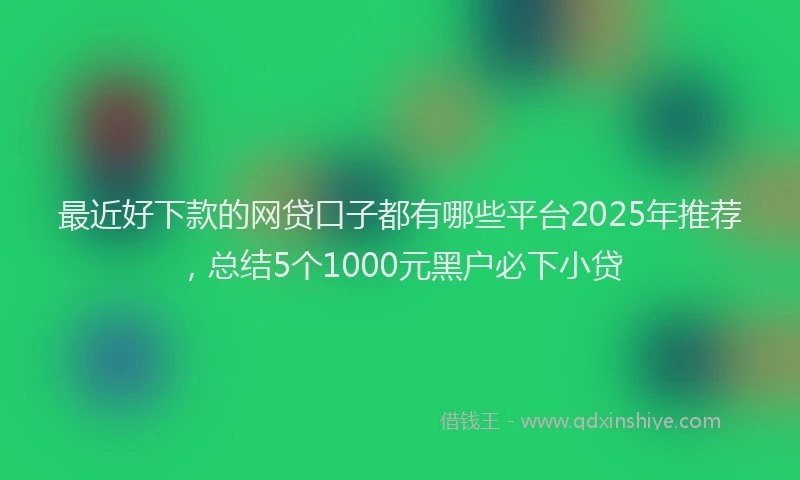 最近好下款的网贷口子都有哪些平台2025年推荐，总结5个1000元黑户必下小贷